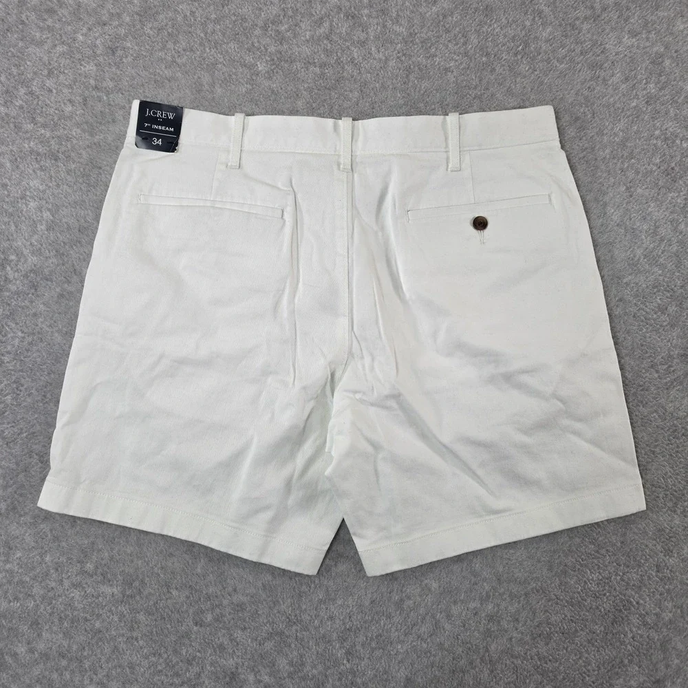 J. Crew 7 Inch Inseam Chino Shorts Men's Size 34 White Classic Fit NWT  $70